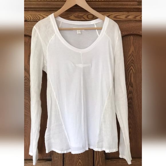 Stewart + Brown organic cotton white textured long sleeve shirt small - Picture 1 of 5